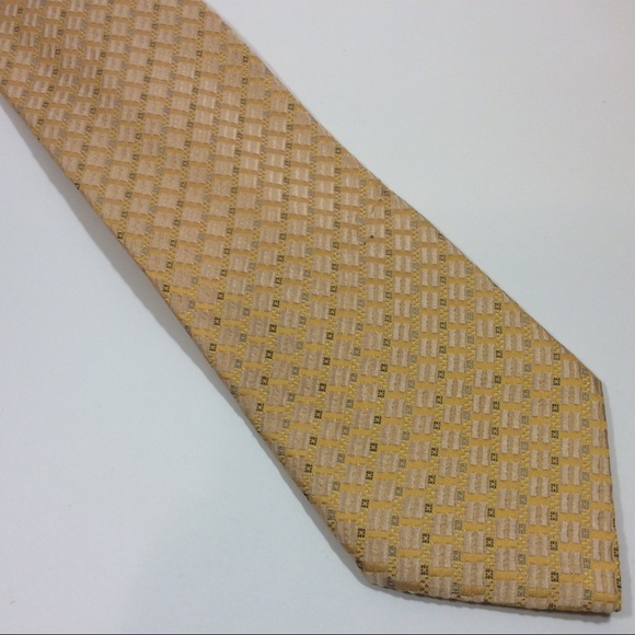 Giorgio Redaelli gold geometric silk tie - Picture 4 of 4